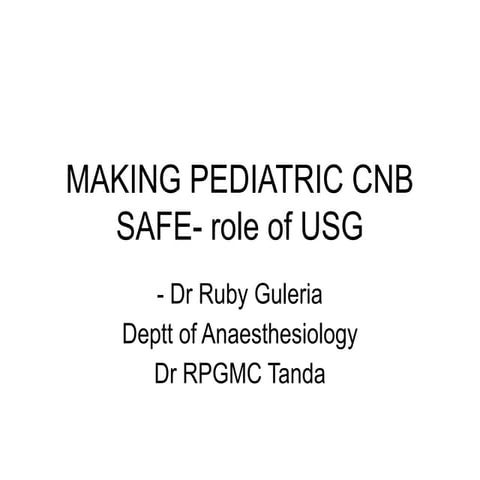 paediatric central neuraxial block presentation