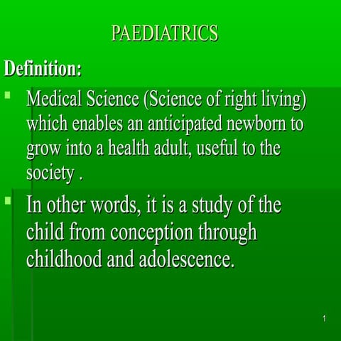 Paediatrics: Introduction