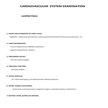 cvs examination in paediatrics | DOCX