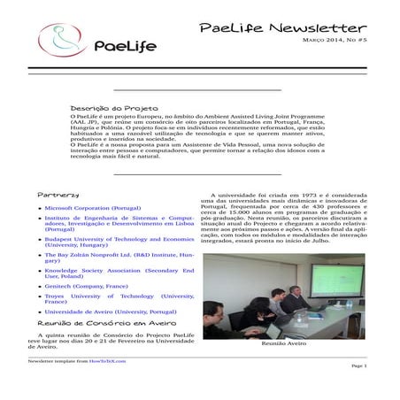 5th PaeLife Newsletter (Portuguese)