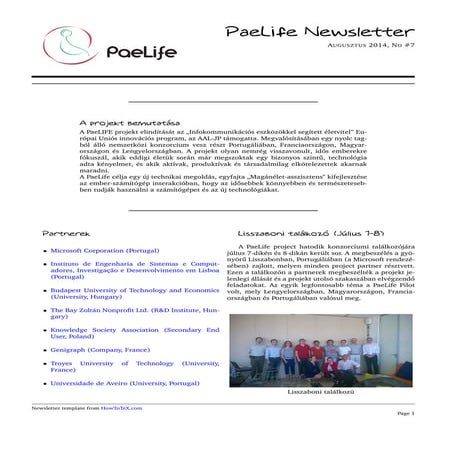 7th PaeLife Newsletter in Hungarian
