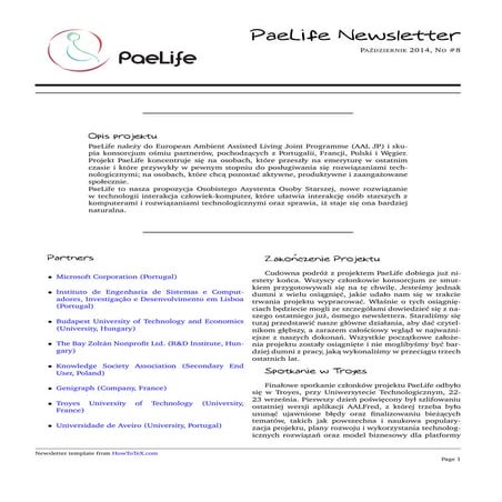 8the PaeLife Newsletter in Polish