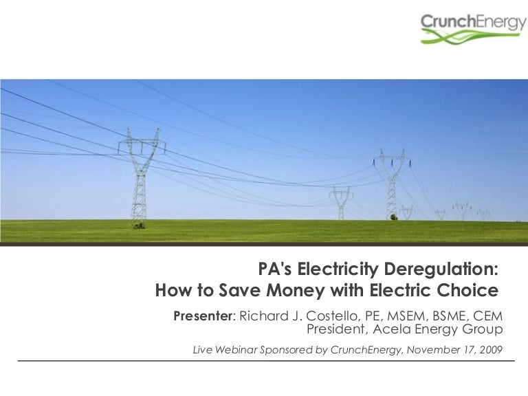PA Electricity Deregulation How to Save with Electric Choice