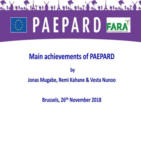 Main achievements of Paepard