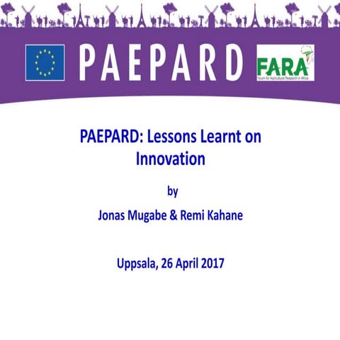 PAEPARD - Lessons Learnt and Innovation 