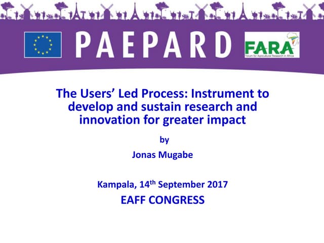The Users’ Led Process: Instrument to develop and sustain research and innova...