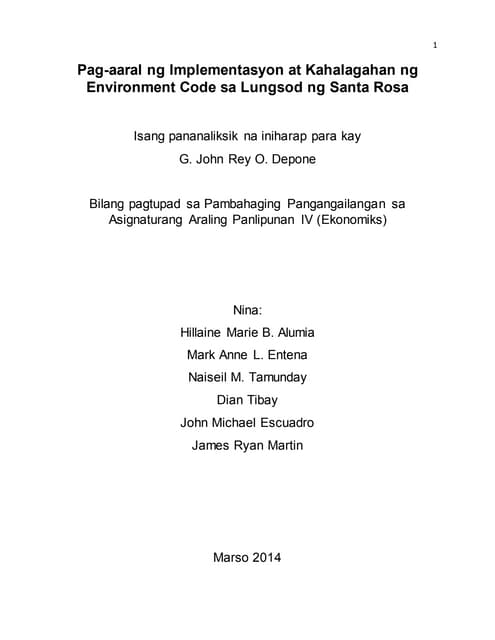 THESIS (Pananaliksik) Tagalog