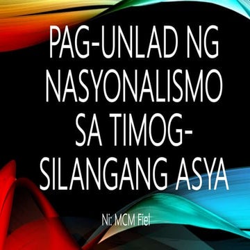 Pag unlad ng nasyonalismo sa timog-silangang asya
