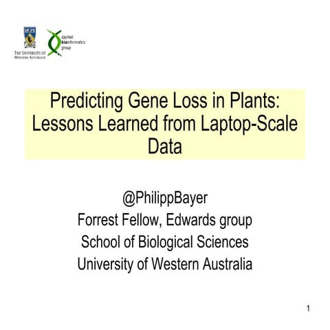 Predicting Gene Loss in Plants: Lessons Learned From Laptop-Scale Data