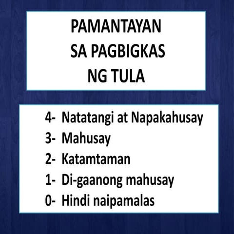 Pamantayan sa Pagbigkas ng Tula