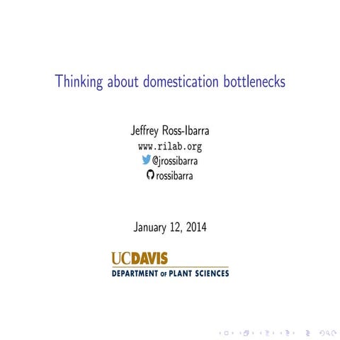 Bottlenecks -- some ramblings and a bit of data from maize PAGXXII