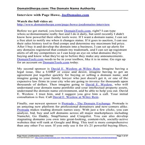 Page Howe: Domain Names for the Average Joe