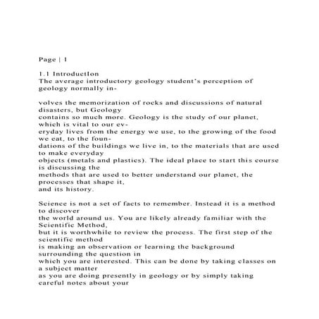 Page  1 1.1 IntroductIonThe average introductory geolog.docx