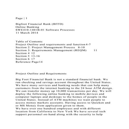 Page  1Bigfoot Financial Bank (BFFD)Online BankingSWE410-.docx