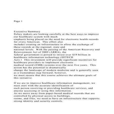 Page 1   Executive Summary Policy makers are looking.docx