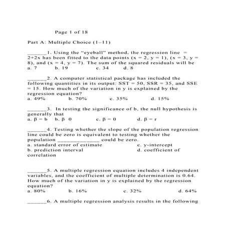 Page 1 of 18Part A Multiple Choice (1–11)______1. Using.docx