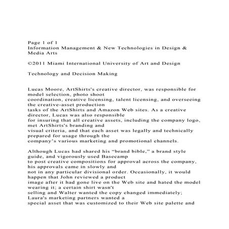 Page 1 of 1 Information Management & New Technologies in Des.docx