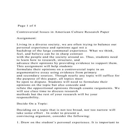  Page 1 of 4 Controversial Issues in American Culture Rese.docx