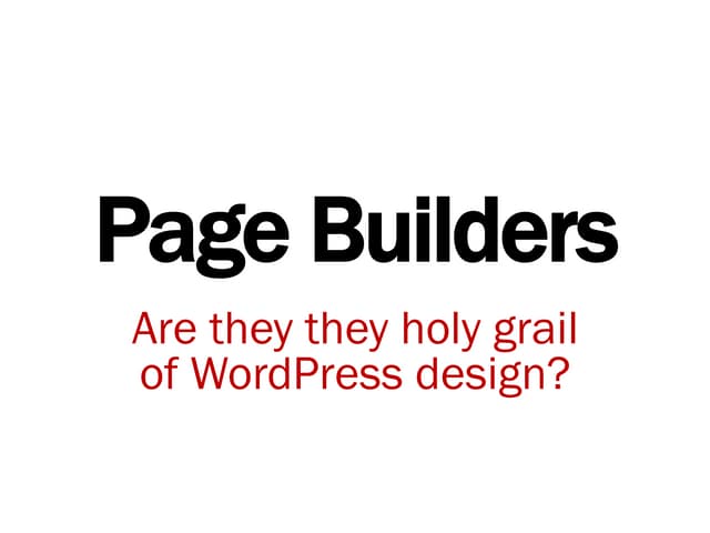 Page Builders for WordPress