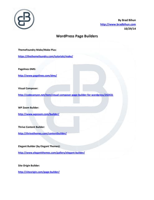 WordPress Page builders