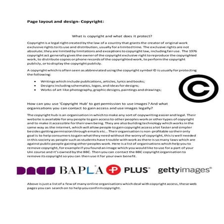 Page layout and design copyright