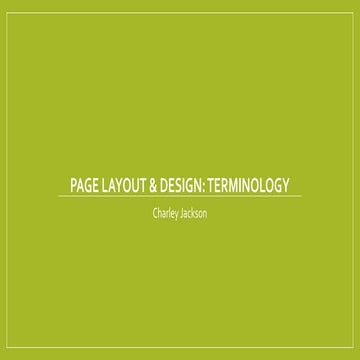 Page layout and design terminology | PPT