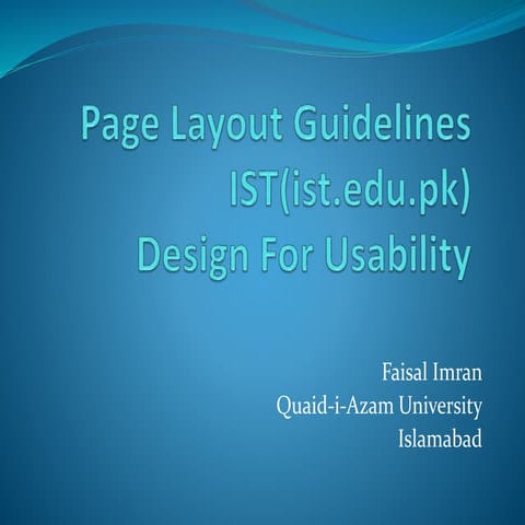 Page layout guidelines