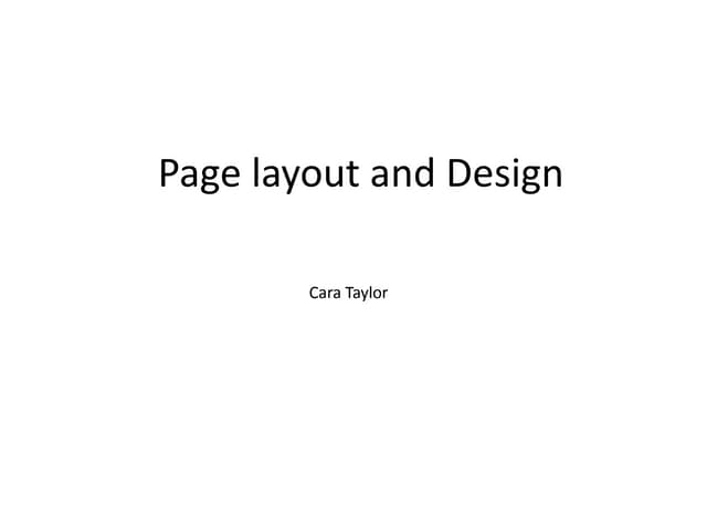Page layout with improvements