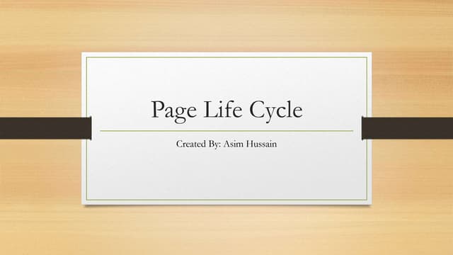 Page life cycle