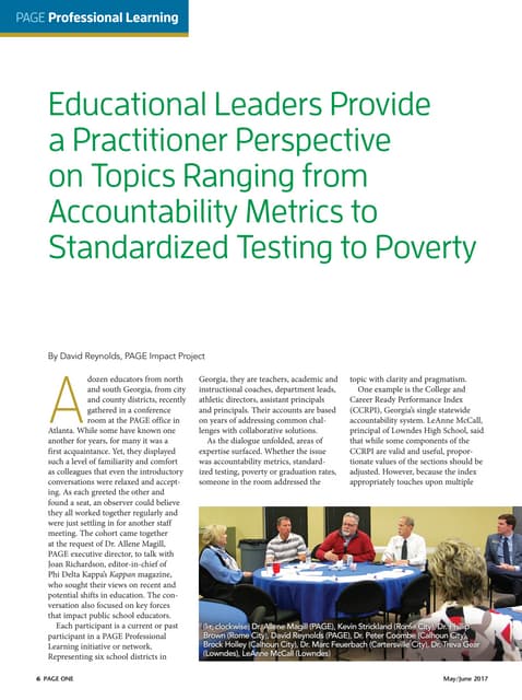 Educational Leaders Provide a Practitioner Perspective on Topics Ranging from...