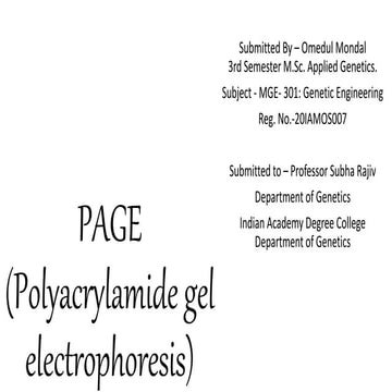 PAGE(Polyacrylamide gel electrophoresis).pptx