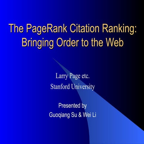 PageRank Algorithm In data mining | PPTX