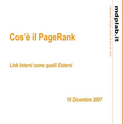 PageRank - per capirlo un po' meglio