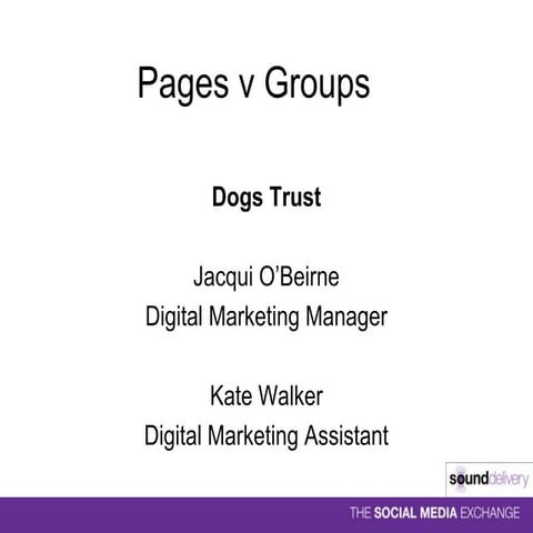 Facebook pages and groups