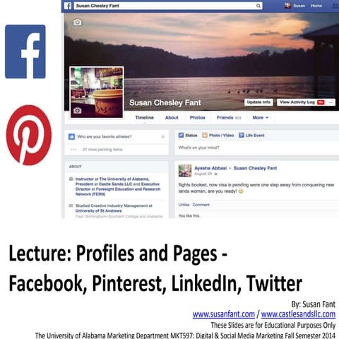Pages and profiles   facebook and pinterest 