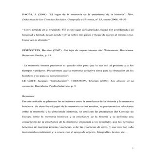 Pages, el lugar de la memoria...