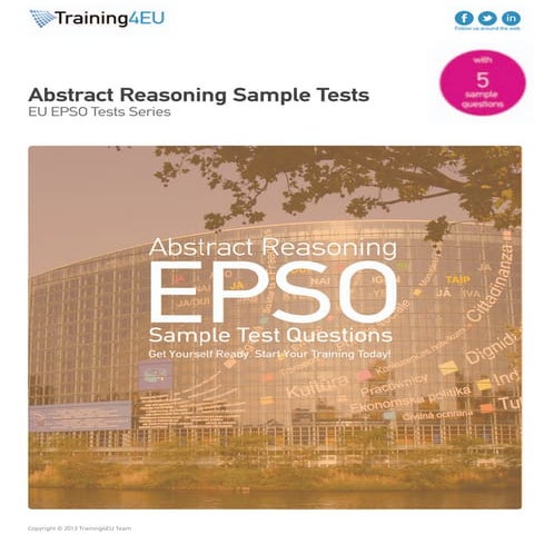 03 Abstract Reasoning Sample Tests - EU EPSO - AST Level - Vol 1