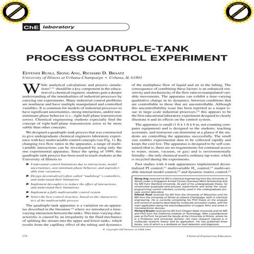 Quanser coupled tanks_system_specificatons_generic | PDF