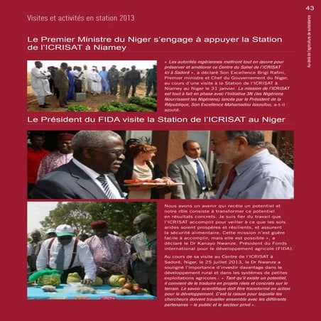 Visits and on-station activities 2013 (French)