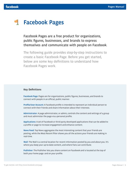 Facebook Pages manual (Feb 10, 2011)