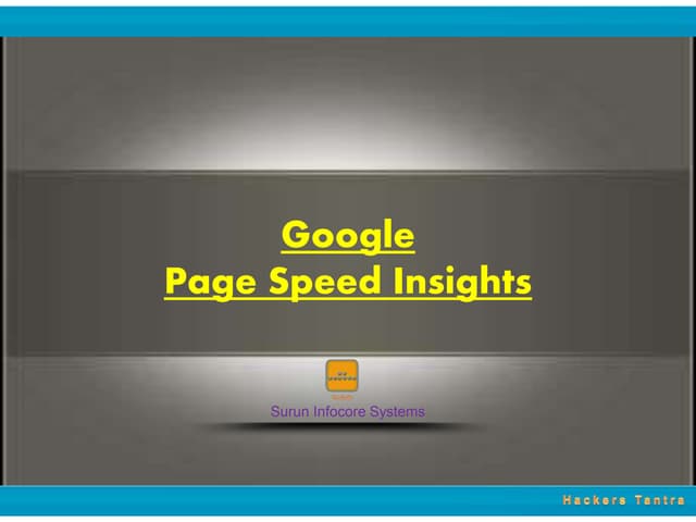 Analysis of Google Page Speed Insight