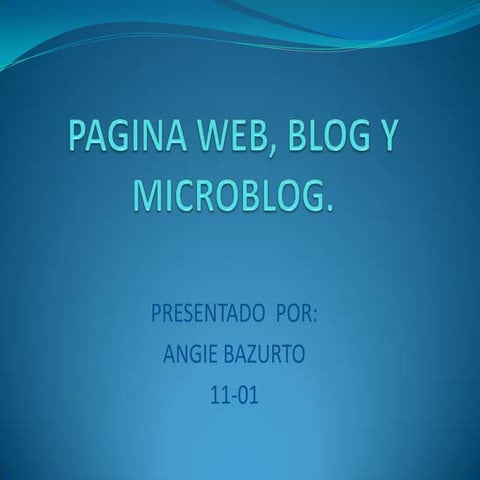 Pagina web, blog y microblog