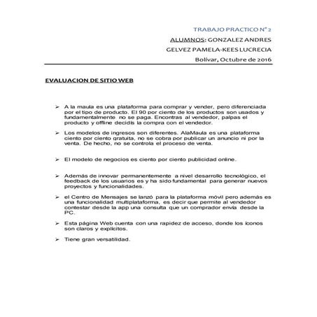 Pagina web evaluacion