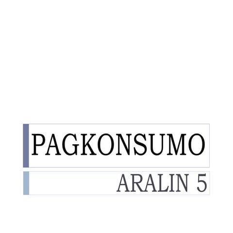 Pagkonsumo