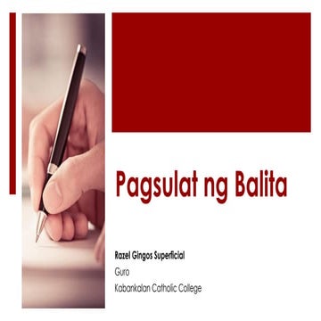 Journalism pagsulat ng balita | PPTX