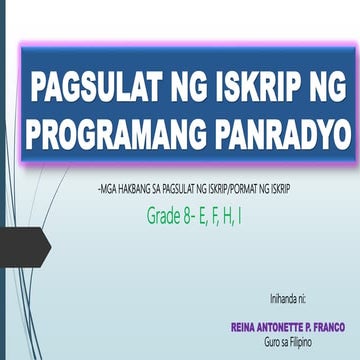 Pagsulat ng iskrip ng programang panradyo