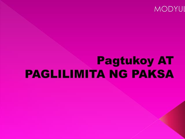 Pagtukoy at paglilimita ng paksa