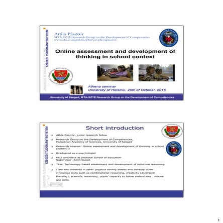 Athena-lecture, 20.10.2016, Dr. Attila Pasztor