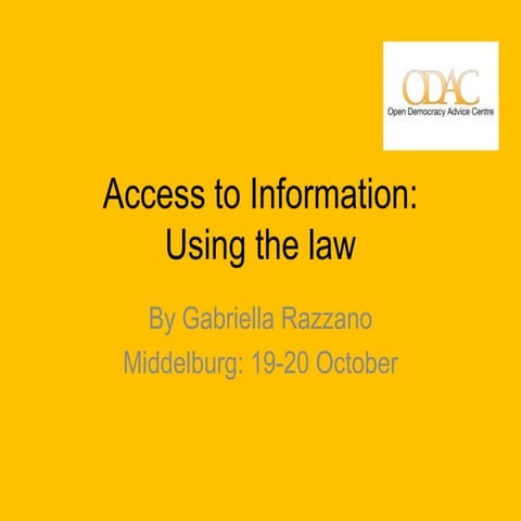 The Promotion of Access to Information Act for South African Journalists