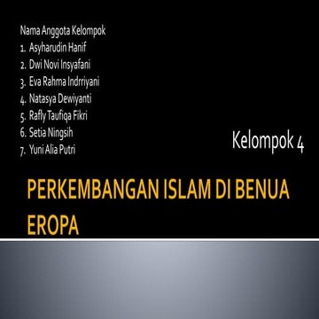 Perkembangan Agama Islam di Eropa (Andalusia, Rusia , Inggris)
